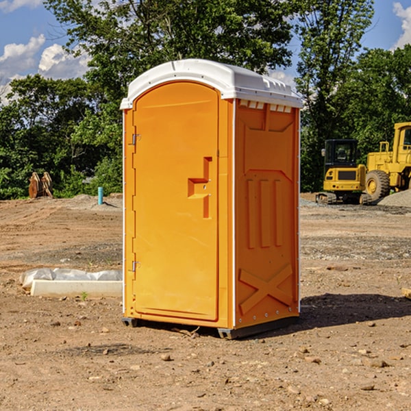 how often are the portable restrooms cleaned and serviced during a rental period in Carson